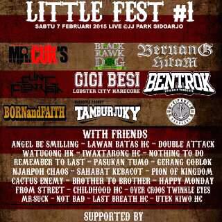 Besook "little fest #1" at jj park sidoarjo kita on stage 19.30 with <a href="/BipangHC/">BIPANG HARDCORE</a> <a href="/beruanghitamHC/">Beruang Hitam</a> and more see yu gaes
