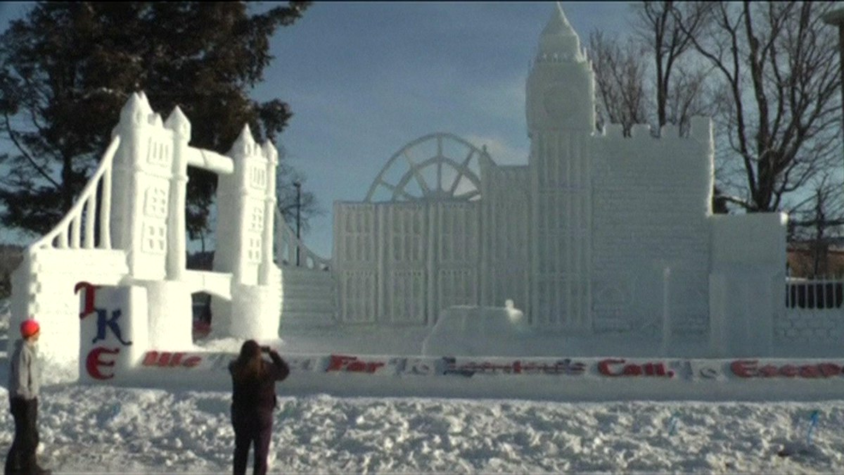 bbcweather's tweet photo. It's cold in London but not as cold as the competition entry - 'London' - @michigantech ice sculpture festival. LH http://t.co/zmtyPBcO5G