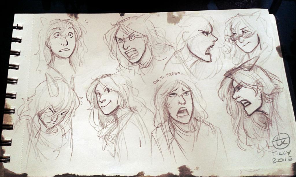 ticcytx's tweet image. Random expression practice #sketchbook #veryrandom