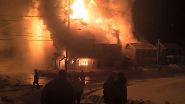 KDKA's tweet photo. UPDATE: Massive fire destroys Emlenton Mill in Venango Co. - http://t.co/hpsSytZs06 (Photo by: ExploreClarion) http://t.co/Y7z490Vhmi