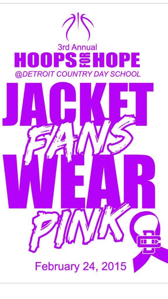 DCDSchool's tweet photo. Get your PINK OUT t-shirt in advance of Hoops4Hope games 2/24. Men's basketball in commons room today taking orders. http://t.co/MqY4mJ38qu