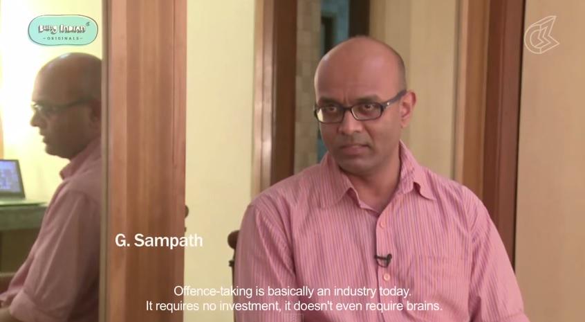HoeZaay's tweet photo. G. Sampath sums up the industry of being "offended" perfectly. http://t.co/Kr5KdZzwbf