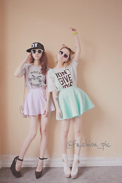 参考にしたいおしゃれコーデ集 パステルカラースカートの双子コーデ Http T Co Ohnzsae3l7 Twitter