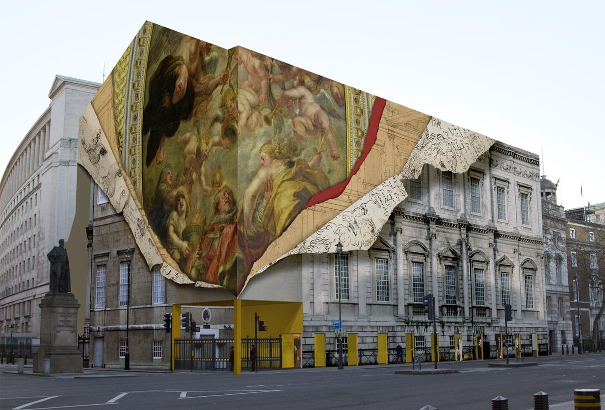 Banqueting House to feature trompe l'oeil wrap revealing history of the  building: http://t.co/t9eERpcKV1, image size:1200x813