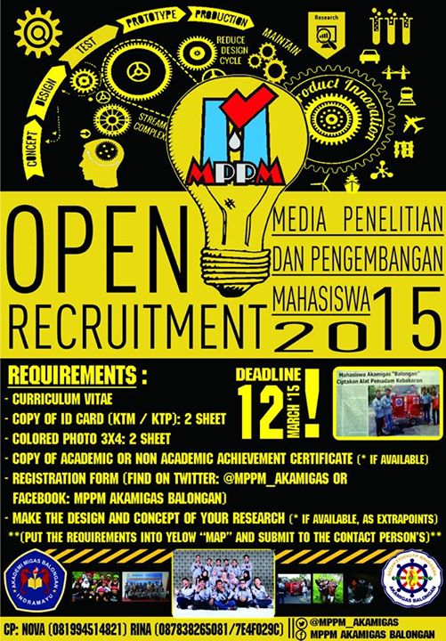 MPPM_AKAMIGAS's tweet photo. MPPM OPEN RECRUITMENT 2015
(FORM REGIST ,DOWNLOAD HERE: https://t.co/jsH9CYh7XU ) http://t.co/ROx6M7WpKI