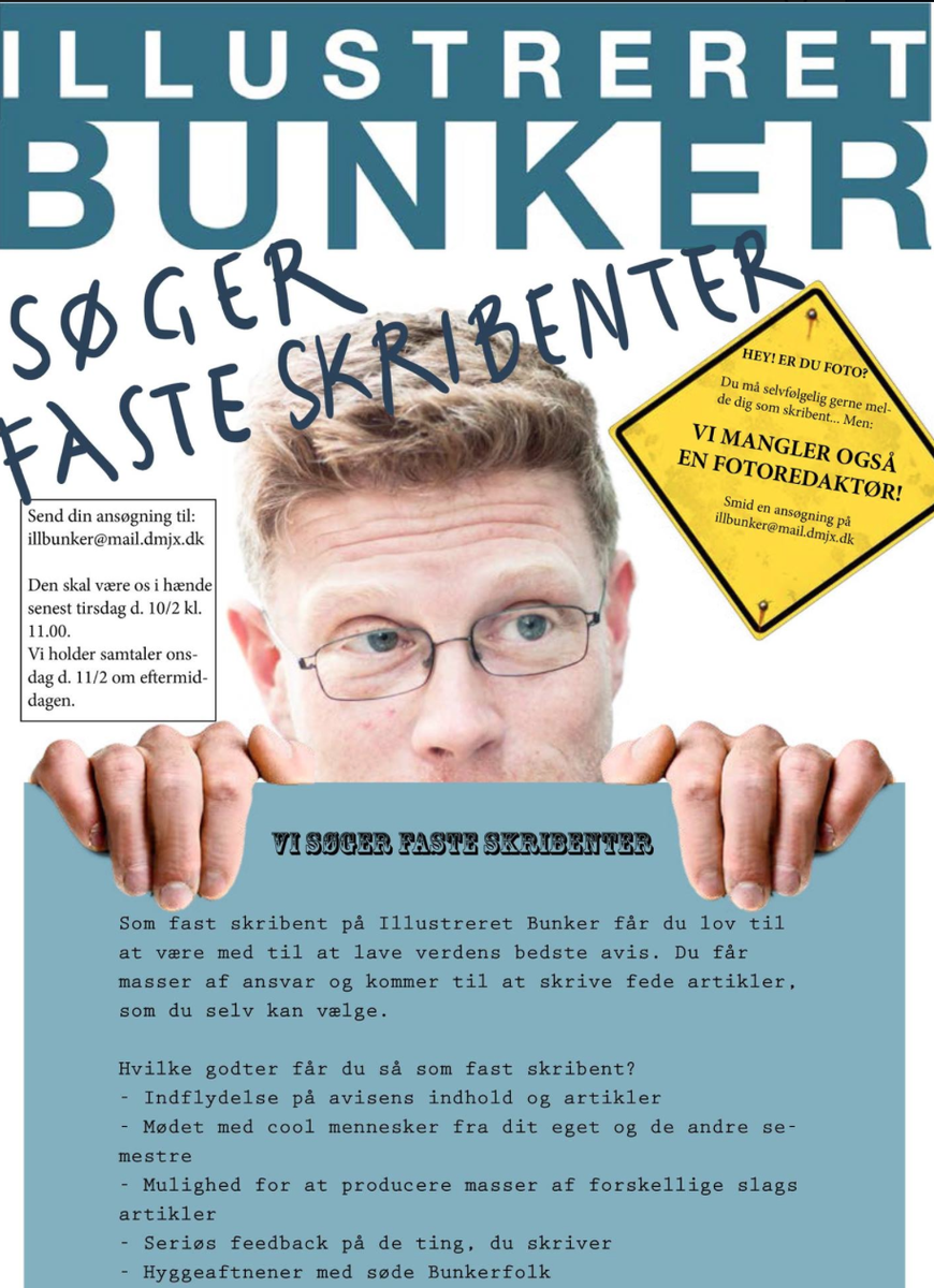 illbunker's tweet photo. Søger skribenter! Ansøg, hvis du vil møde nice mennesker, skrive lækre artikler og få fede oplevelser. #dmjx #ansøgnu http://t.co/QXnxIHvMMo