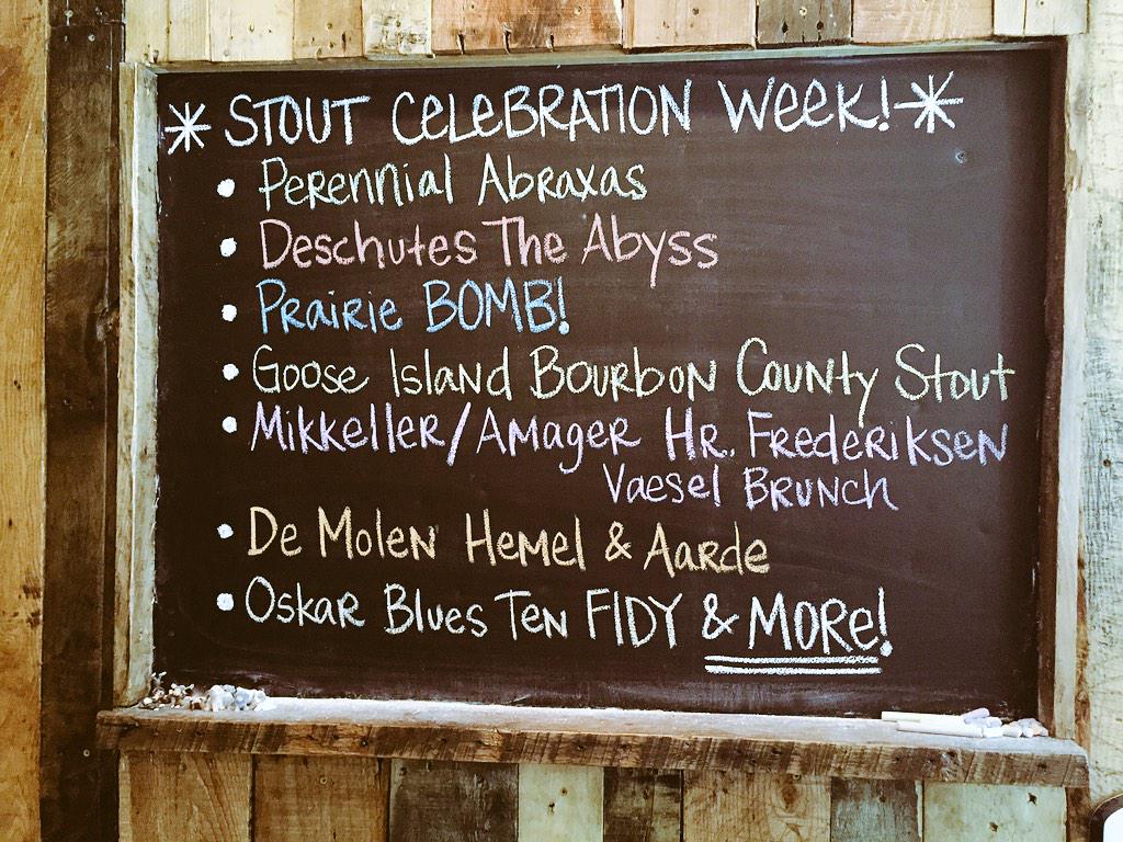 SideProjectCell's tweet photo. .@PerennialBeer Abraxas is on draft along with several other tasty treats! It's going to be a fun weekend... http://t.co/X4Y3XtlhrW