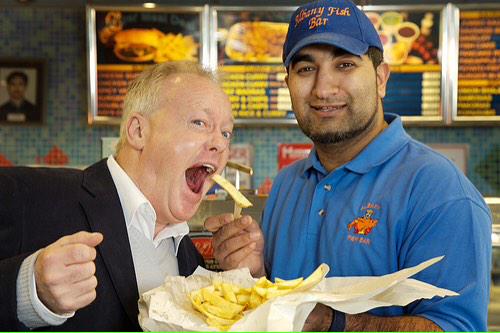 AlbanyFishBar's tweet photo. @keithchegwin loves a bit of quality fish and chips, especially from AFB! Vote for him tonight on #CBB #cheggerstowin http://t.co/uZZgJBCmTM