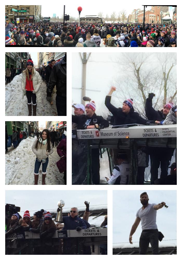 NEMDArchitects's tweet photo. A few of n|e|m|d's ladies representing the company at the #PatriotsParade! #SuperBowlXLIX #NEMD http://t.co/y7NAGt48fj