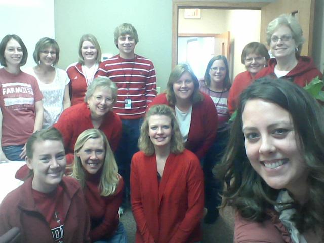 ELVPHD's tweet photo. This is how #ELVPHD shows our support for #GoRedForWomen #GoRedSelfie #WearRedDay http://t.co/1R2CmiTbXl