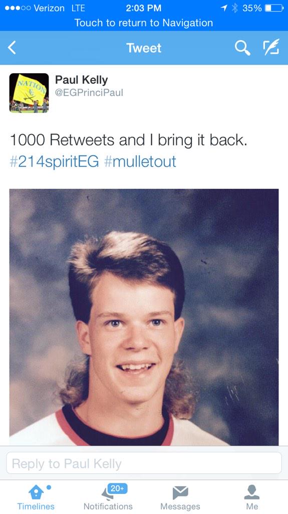 egfilmclub's tweet photo. #MulletOut RT @ElkGrove_HS: The gloves just came off on this #214spiritEG  contest, find this tweet and retweet it. http://t.co/kqGmFLdNH7