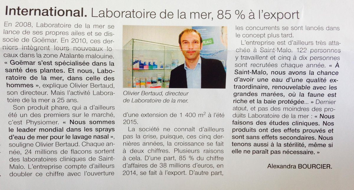 SaintMaloAgglo's tweet photo. Le #Laboratoire de la #mer reçoit l'oscar du #internationaldevelopment aux #oscar35. Congrats ! #physiomer #Goemar http://t.co/QxhYhsDWgz