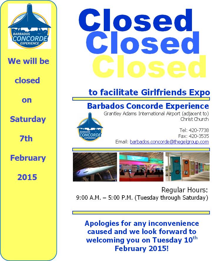 #closed for regular tours tomorrow Saturday 7th February 2015 to facilitate <a href="/GirlfriendsExpo/">Girlfriends Expo</a>