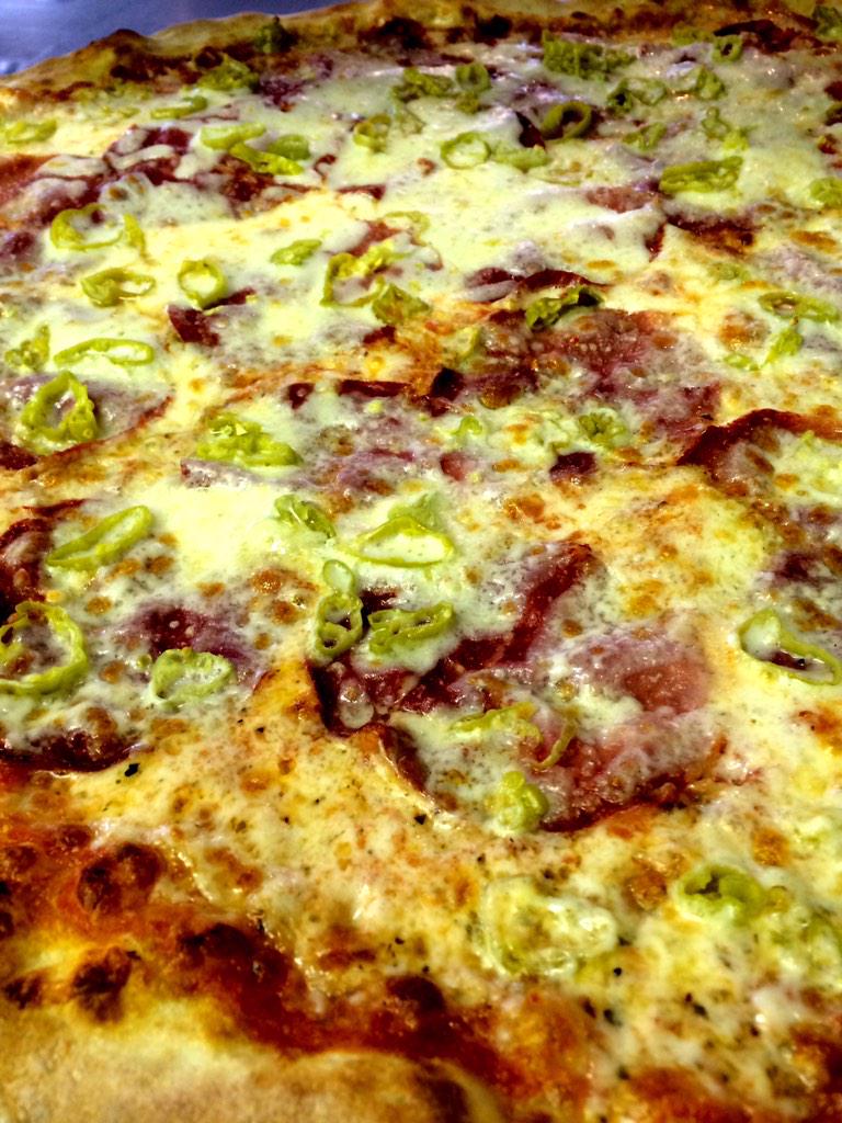 AuntRosies's tweet photo. Slice Special: Gabagoul,  First Light Farm Mozzarella, Pepperoncini  #roc http://t.co/EaQKtiUtCM