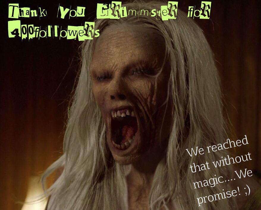 Wow 405 followers on Twitter! #Grimmster that's so fuuuu amazing!