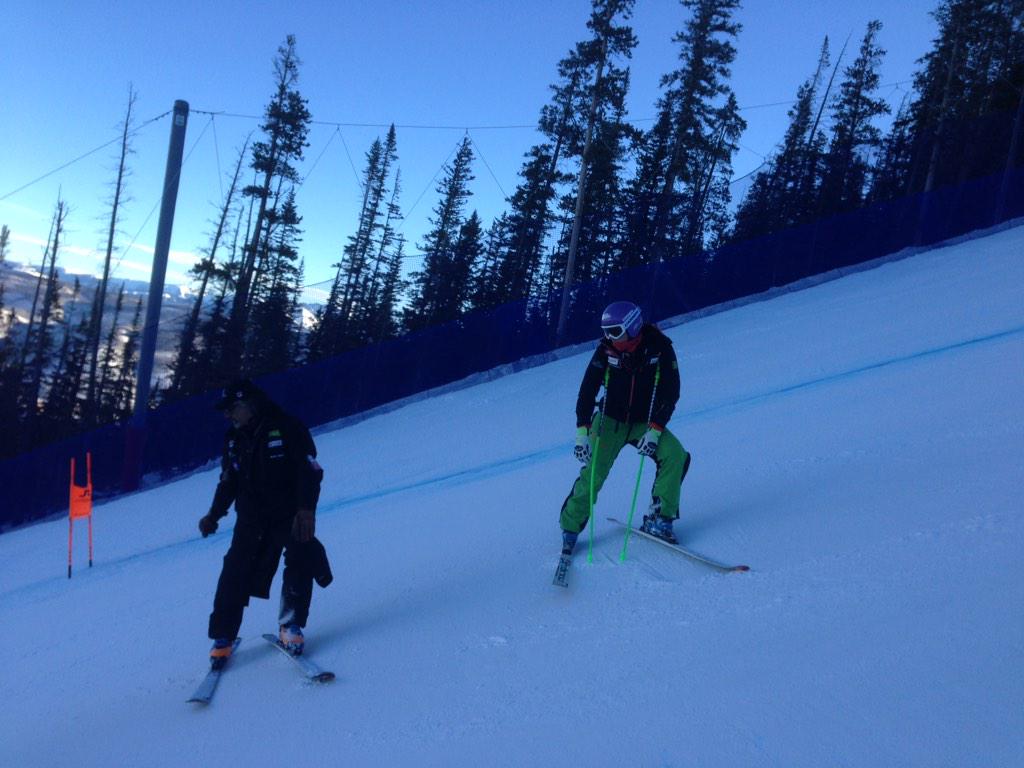 pernillawiberg's tweet photo. @TinaMaze with coach Valerio this morning. My tip for the day, 1: Maze 2: Fenninger 3: Vonn #vmvinter #SVT2 18:50 http://t.co/6KJyUPS5TR