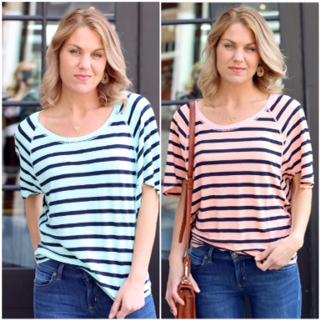 Hand_In_Pocket's tweet image. New basics from @Michaelstarsinc in brilliant spring colorways and stripes!! #newathip #basictees #stripes...