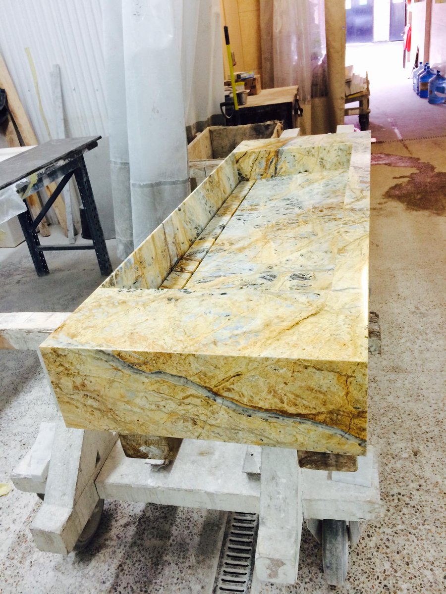 StoneTheatre's tweet photo. Our factory is creating some beautiful pieces - We're quite liking this #handbasin formed of #BlueJeans #Marble! http://t.co/KsbCpbbz3u