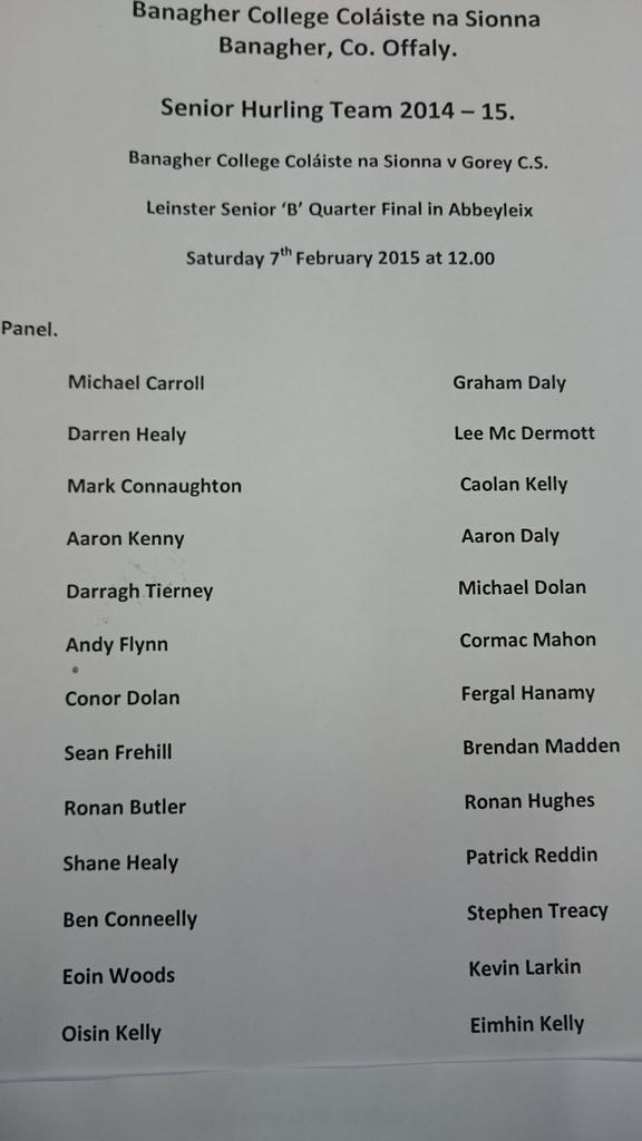 BanagherCollege's tweet image. Leinster Schools B Hurling Semi Final at. 12 pm tomorrow in Abbeyleix. Support Welcome.
