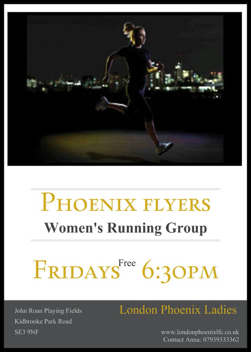 LdnPhoenixLFC's tweet photo. Get flying with Phoenix tonight at 6:30pm! Free running club with @annag_90 for women aged 16+. #SELDN #thisgirlcan http://t.co/lVa6hHF1SK
