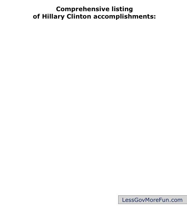LessGovMoreFun's tweet photo. . FOUND! Comprehensive list of Hillarys accomplishments:
#LNYHBT #IAFreedomSummit #MakeDClisten http://t.co/puZCmHXjNC