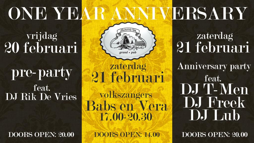Onze #OneYearAnniversary is right around the corner mensen! #BlackAndYellow party weekend op 20 &amp; 21 februari!