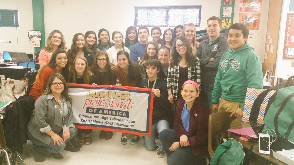 PleasantonBPA's tweet photo. We are the champions, my friends! #BPAchapter #bpasocialmediaweek http://t.co/ky7TiRiSNh