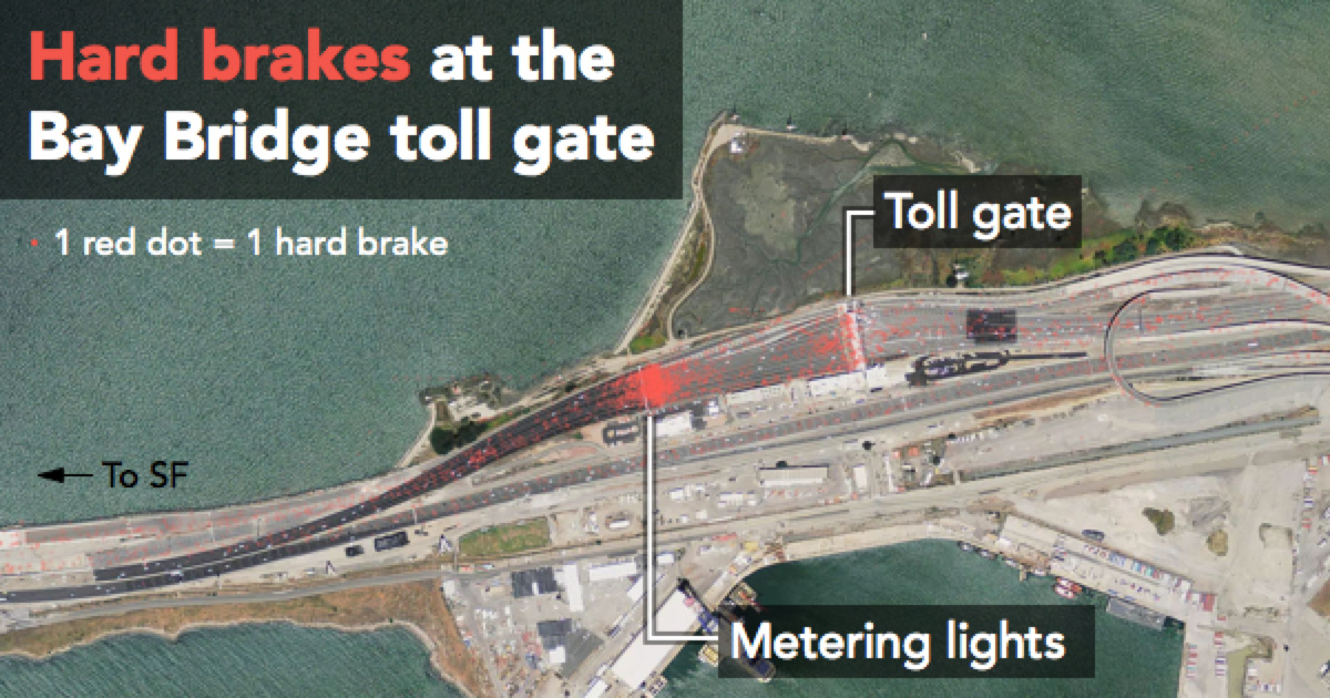 automatic's tweet photo. Silly #BayBridge drivers, slamming the brakes and gas doesn’t get you through any faster. 

http://t.co/BEASKCPJx7 http://t.co/JMWzqifQ8N