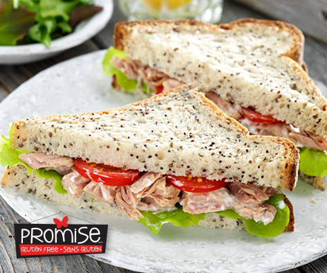 Want a healthy gluten free lunch? Take Promise Gluten Free Chia bread and pair it with tuna, mayo, lettuce, &amp; tomato