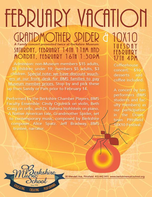 bms_ma's tweet photo. Feb VACA: 2xFamilyConcerts@BerkshireMuseum 14th 11am, 16th 1:30pm VOUCHERS FROM SANDY. @ArtsPittsfield10x10 17th 4pm http://t.co/LovWwkYJ29