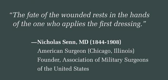 MedicinaMilitar's tweet photo. @PHTLSECUADOR El destino de los #heridos está en manos de la persona que... Nicholas Senn, MD (1844–1908) #TCCC http://t.co/Yxzzp8OaYC