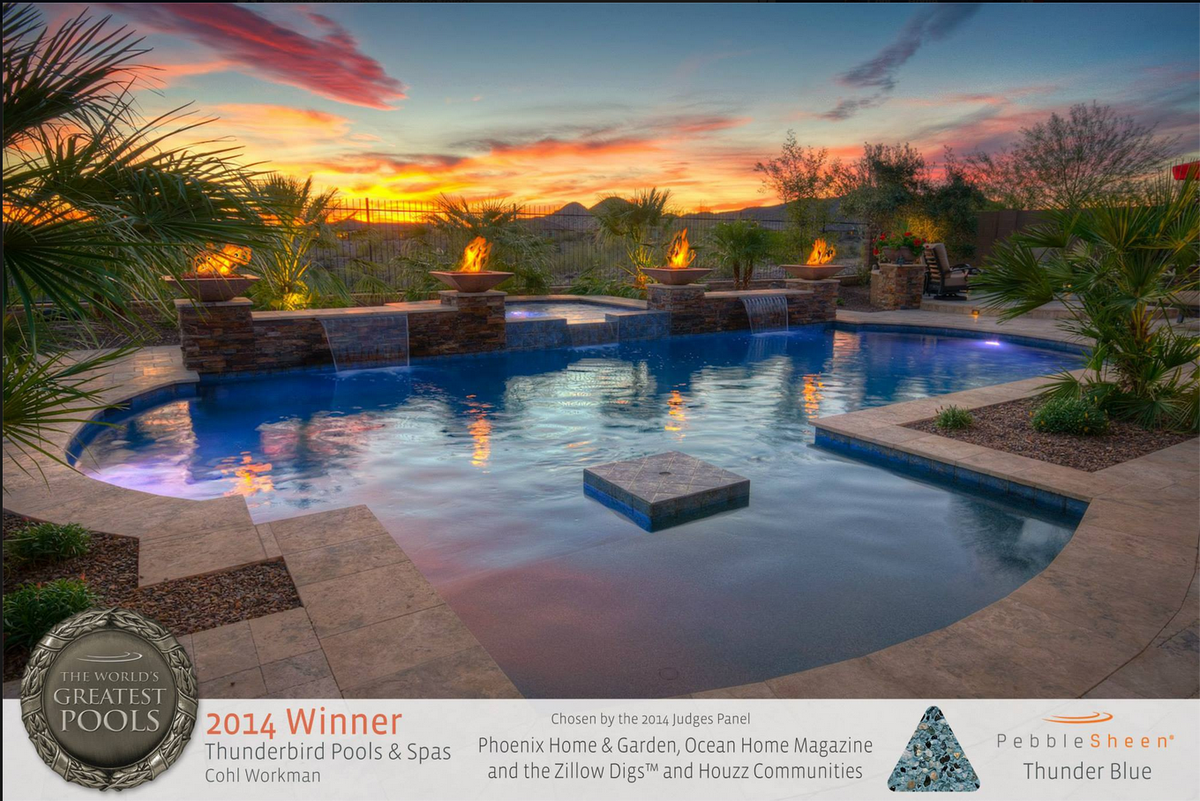 “<a href="/ThunderbirdPool/">Thunderbird Pools & Spas</a>: We won! #worldsgreatestpools #pebbletec #blackstone #peroia ” #wow #pools