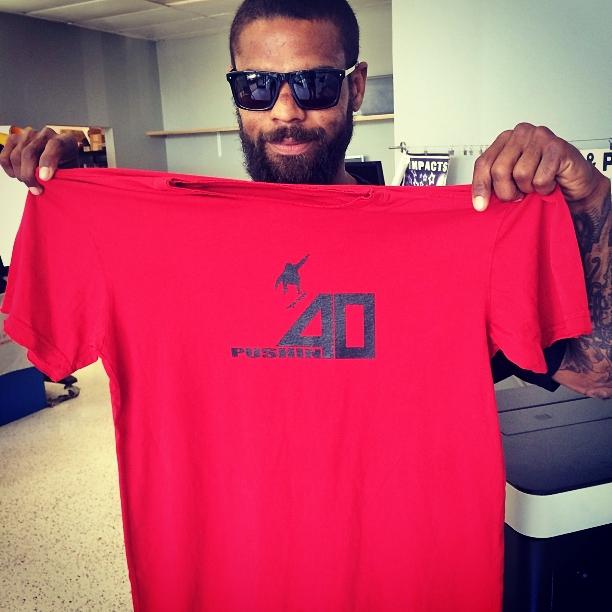 FTIDistCo's tweet photo. @TyroneOlson with the Official #PUSHIN40 t-shirt http://t.co/nhcrNLm9kk