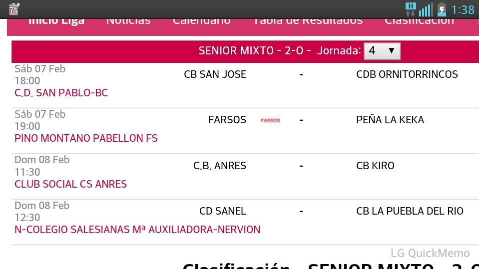 4@ jornada 2@ div IMD Gr O. <a href="/CBornitorrincos/">CDB Ornitorrincos</a> <a href="/EquipoLaKeka/">Equipo Peña la Keka</a> <a href="/KiroCB/">CB Kiro(✸,✸)</a> <a href="/CDSANEL/">CD SANEL</a> @BasketCigarrero