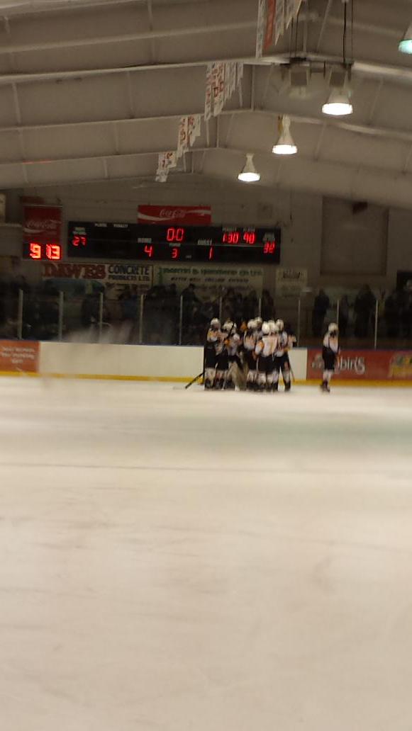 TriPenOsprey's tweet photo. Osprey celebrate win against Kings 4-1 final. Akerman faced 32 shots vs. House with 27. Great goaltending. http://t.co/yQmQUeL4g6