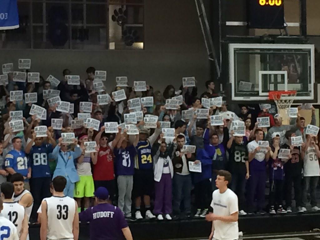 highschoolad's tweet photo. Bloomington South student section showing the love for @JSpeidel24 #joshstrong #classy #IHSAA http://t.co/OlopExu0sp