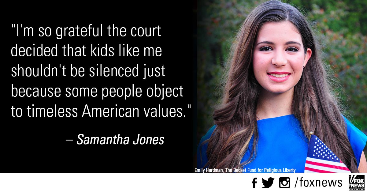 FoxNews's tweet photo. NJ high school senior wins case to keep "one nation under God" in the Pledge of Allegiance. http://t.co/ihZPQD16Zf http://t.co/CEJYA21PGg