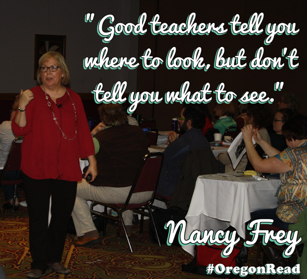oregonread's tweet photo. @NancyFrey Wow! You communicate a synthesis of hope and best practices. Thanks! #OregonRead #CCSS #closereading http://t.co/hv94riUJks