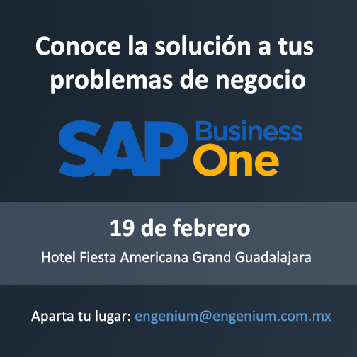 engenium's tweet photo. Presentación gratuita de tendencias en #SAPBusinessOne este próximo 19 de febrero en Guadalajara ¿Ya tienes tu lugar? http://t.co/tH2gArkpOR