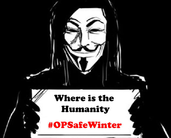 AnonsGlobalOps's tweet photo. #OpSafeWinter http://t.co/vmX2Q4AMW6
