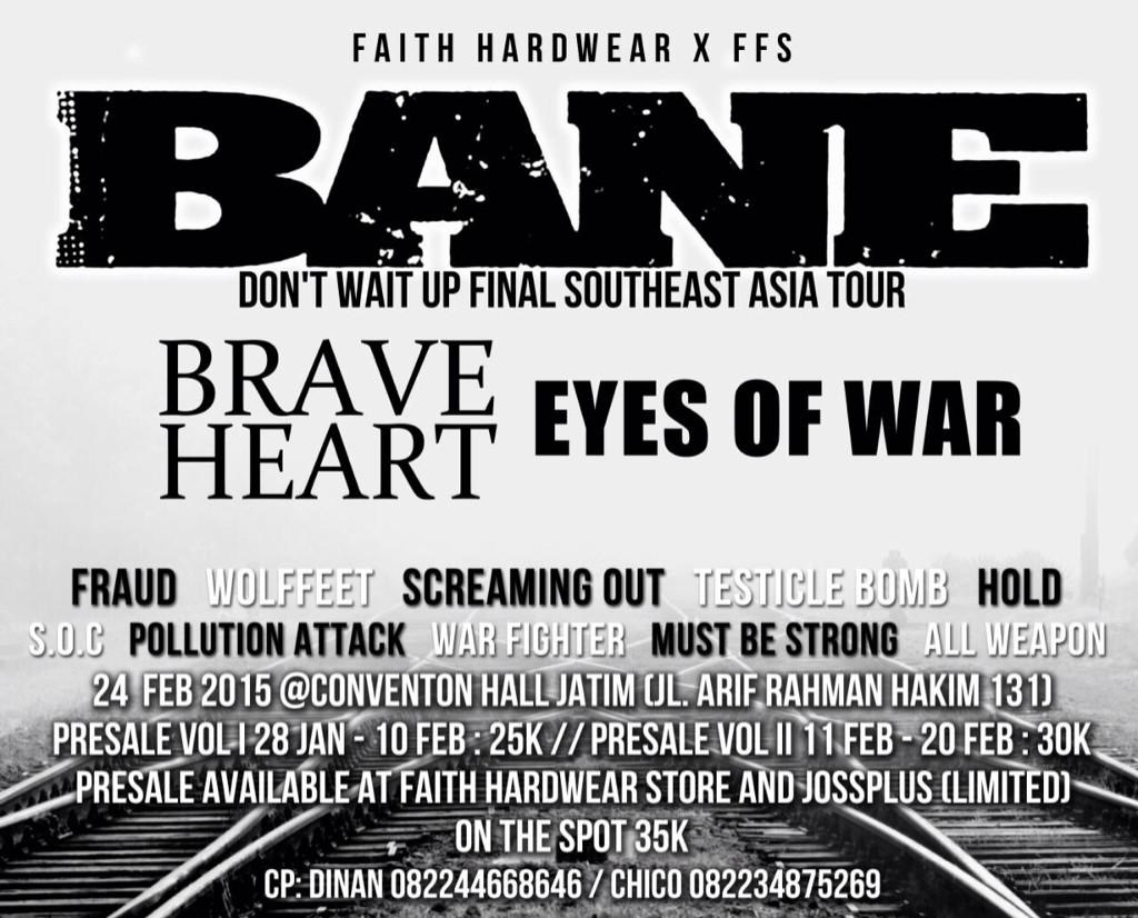BANE last tour southeast 2015, ticket presale tersedia > <a href="/FaithHardwear/">FAITH HARDWEAR</a> &amp; <a href="/Miebrintik/">Mie Brintik</a> (joss+) , don't miss it oi!