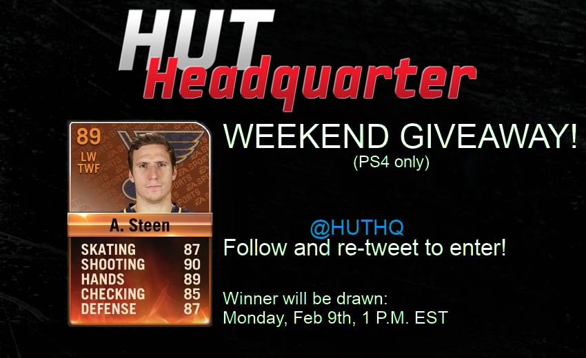 HUTHQ's tweet image. WEEKEND GIVEAWAY: POTG A. Steen on PS4!

* FOLLOW
* RE-TWEET

Winner will be decided on Monday, around 1 P.M EST.