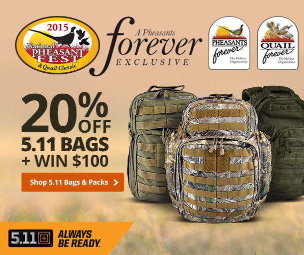 pheasants4ever's tweet photo. Check out @511Tactical special #PheasantFest offer with 5% of sales donated to conservation http://t.co/qi2whUIQtZ http://t.co/yvBM3Nw6OH