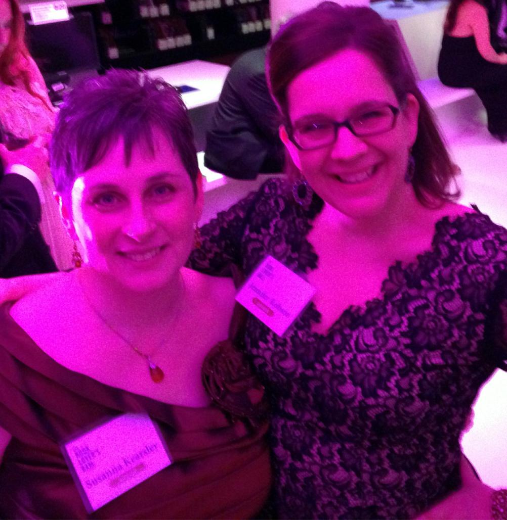SusannaKearsley's tweet photo. Looking Very Purple (and a bit blurry) with @AuthorJenniferR at the Book Lover's Ball last night. :-) #BLB2015 http://t.co/MUJf0NrOVO