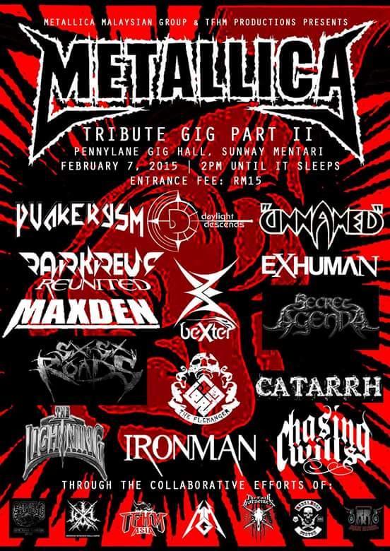 #SUNWAY SAT Feb7 TributeGigPtII METALLICA 2pm Pennylane,SunwayMentari <a href="/chasingwillsMY/">chasingwills</a> <a href="/66Roads_Band/">66ROADS</a> <a href="/dylght_dscnds/">Daylight Descends</a> ++