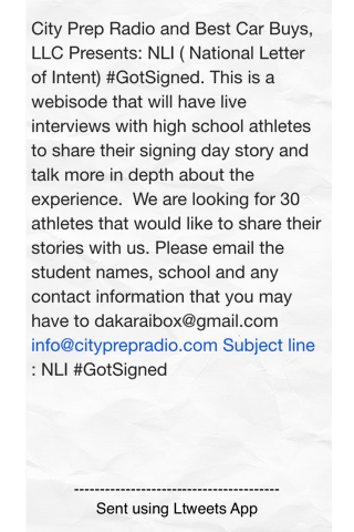 CityPrepRadio's tweet photo. City Prep Radio and Best Car Buys, LLC Present #ltw #GotSigned #CoPrep http://t.co/a6asGdH52P