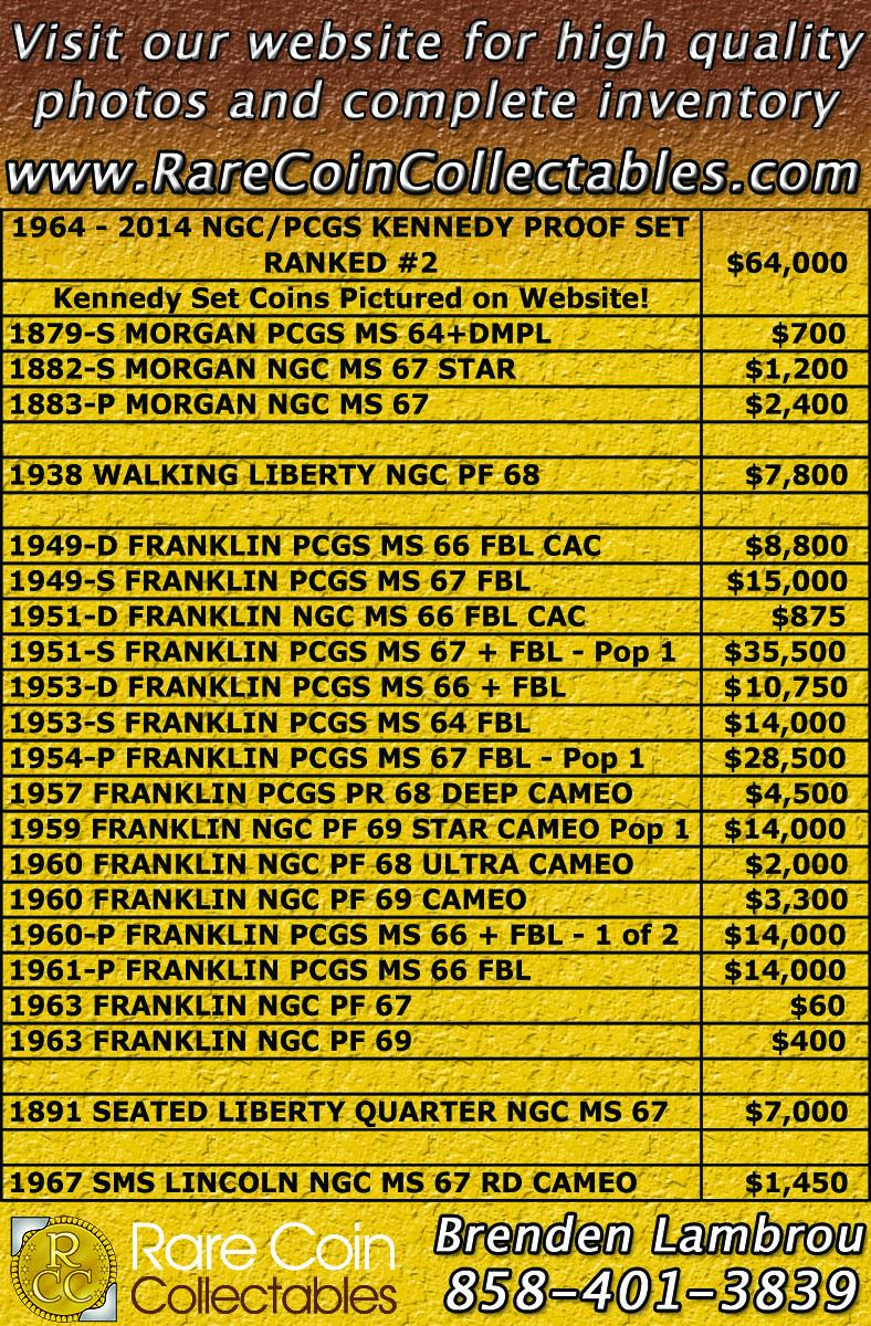 RareCoinCollect's tweet image. Number 2 Ranked Kennedy Set + other population 1 coins! #coins #rarecoins #pop1coins