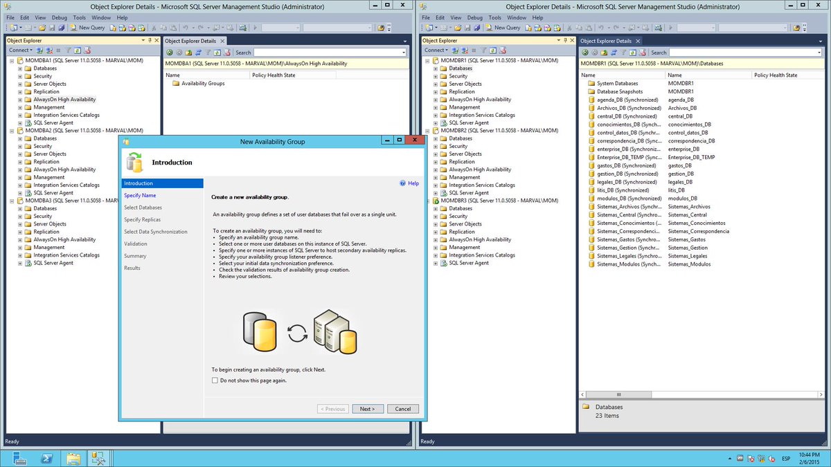 Mariano_Kovo's tweet image. Empezando migración a #SQL2012 y #AlwaysOn con el gran @emanuelr9. #WSFC de 6 Nodos. A fondo!