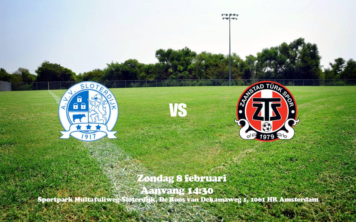 VVZTS's tweet photo. Zondag 8 februari #avvsloterdijk tegen #zaanstadtürkspor om 14.30 op Sportpark Multatuli-Sloterdijk. http://t.co/HtWbd0sNM5