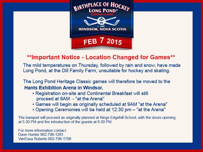 LongPondClassic's tweet photo. Location change for Sat Games - please share @kingsedgehill @BirthplacHockey #WindsorNS @LongPondClassic http://t.co/8tVzaSXqjm